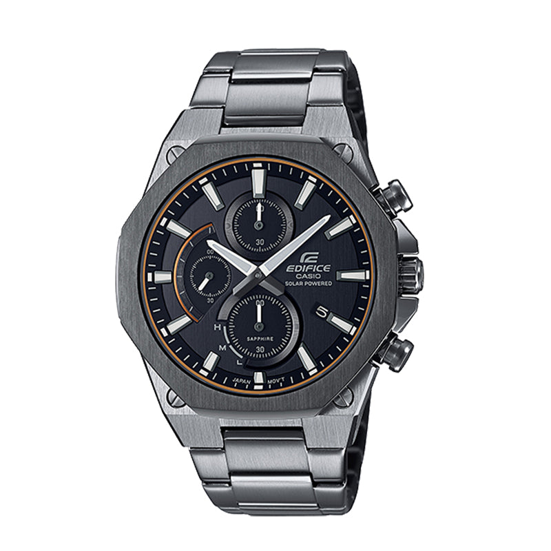 EQB1000XDC1A | EDIFICE Super Slim High Spec Solar Powered Black Chronograph  Watch
