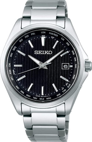 SEIKO SELECTION SBTM291 World Time Solar Radio Titanium Men's watch